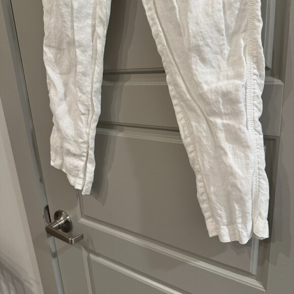 ANN TAYLOR LOFT | White Linen Cropped Pants Size 4 - Picture 2 of 10